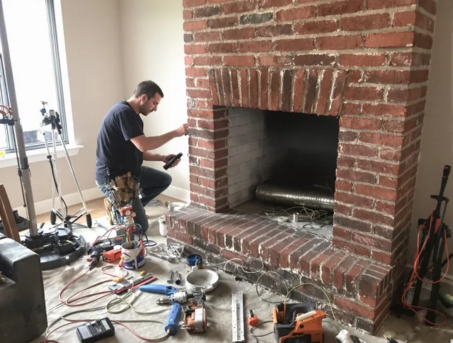 North Tustin Chimney Sweep specialist finalizing chimney liner service in North Tustin, CA