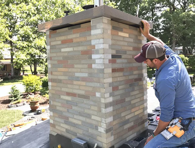 North Tustin Chimney Sweep completing a modern chimney remodel in North Tustin, CA