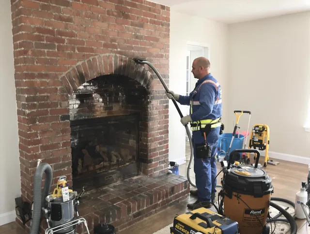 North Tustin Chimney Sweep expert performing detailed chimney sweep in North Tustin, CA