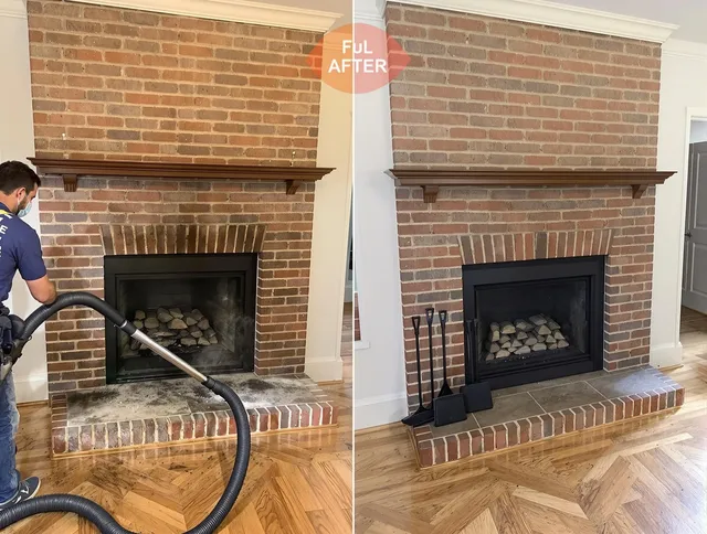 North Tustin Chimney Sweep carefully sanitizing a fireplace in North Tustin, CA